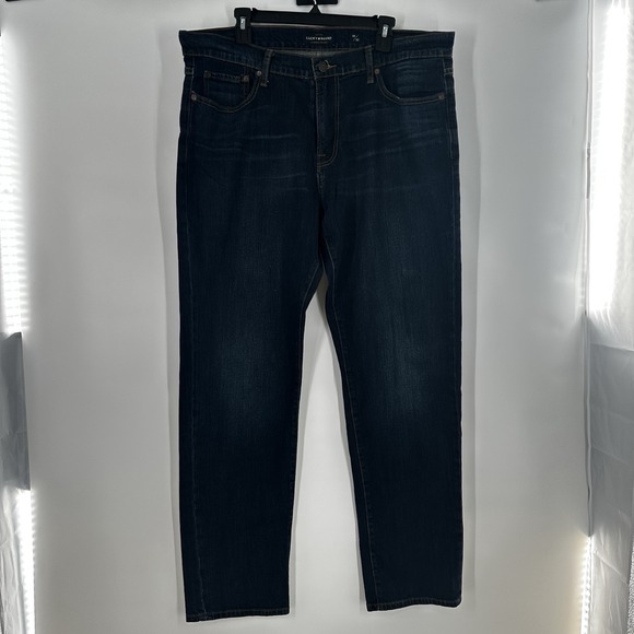 Lucky‎ Brand Jeans Mens 38X32 Blue Dark Wash Stretch 221 Original Straight Pant - Picture 1 of 15
